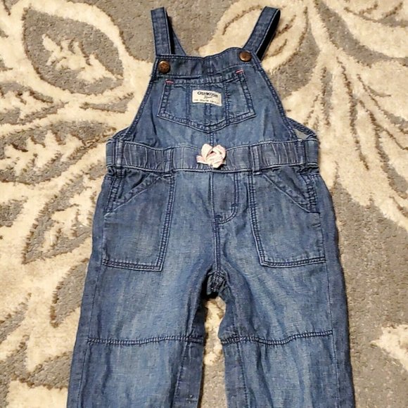 Oskosh Other - OshKosh B'gosh Vestback Chambray Denim Overalls 18 months Blue Snap Pants V3